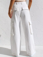 High-Waisted Wide Leg Cargo Jeans - Effortless Style & Comfort — view 7
