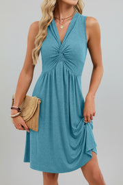 Sleeveless Twist Knot Front Casual Dress - Effortless Style & Comfort — view 11