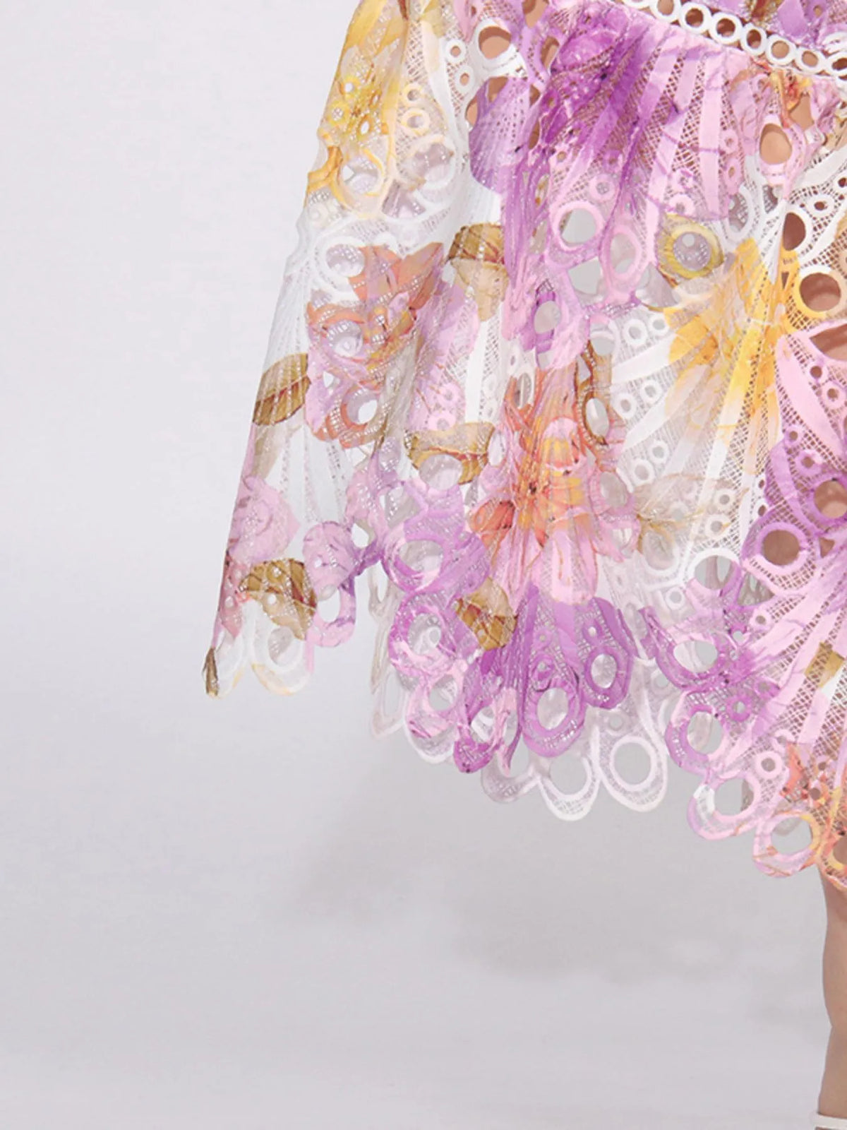 Ruffled Hollow Out Tiered Midi Dress — view 8