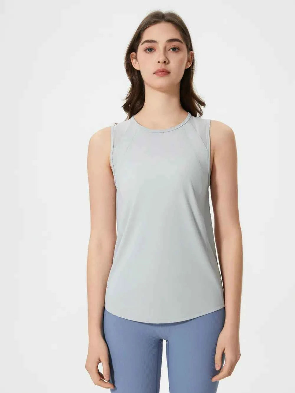 Cutout Back Round Neck Active Tank - Elevate Your Workout Wardrobe — view 29