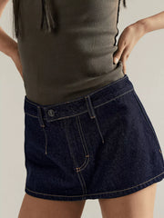 Classic Wash Denim Mini Skort - Effortless Style & Comfort — view 12