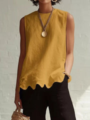 Scalloped Hem Sleeveless Tank Top - Effortless Style & Comfort — view 11