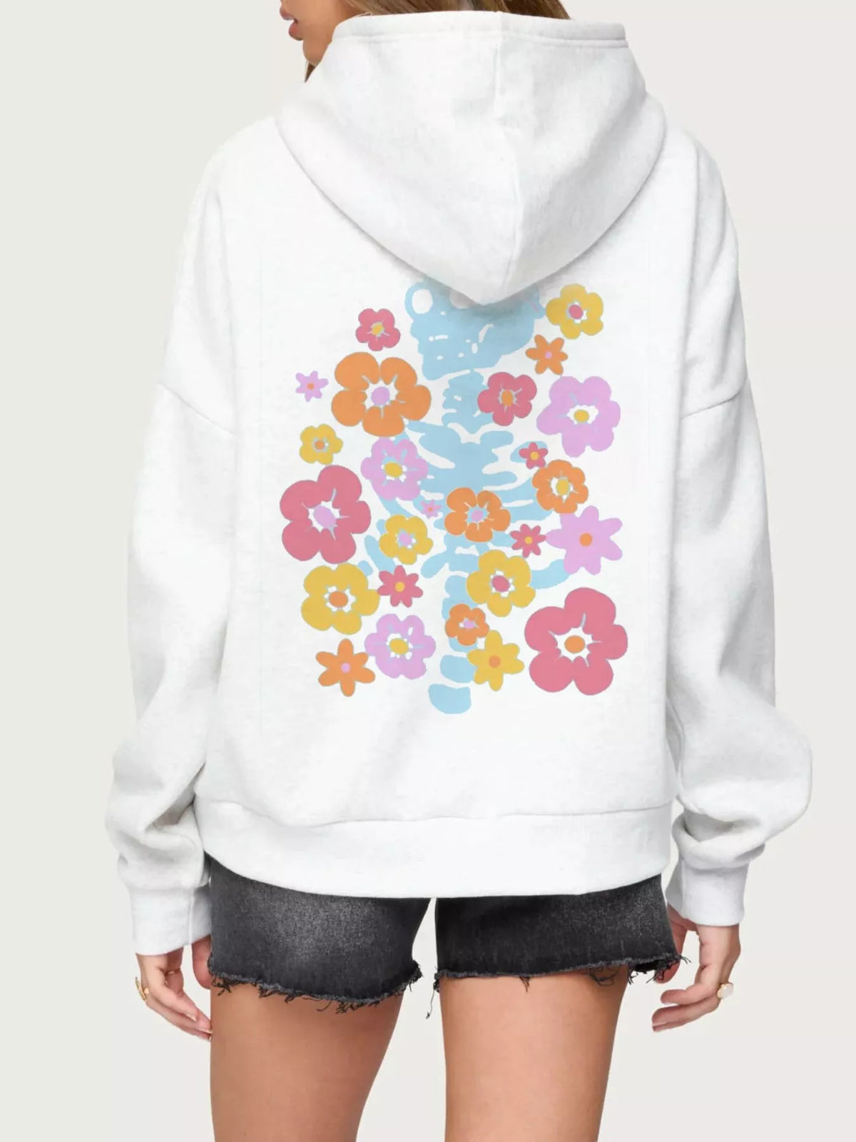 Drop Shoulder Graphic Hoodie with Kangaroo Pocket — view 11