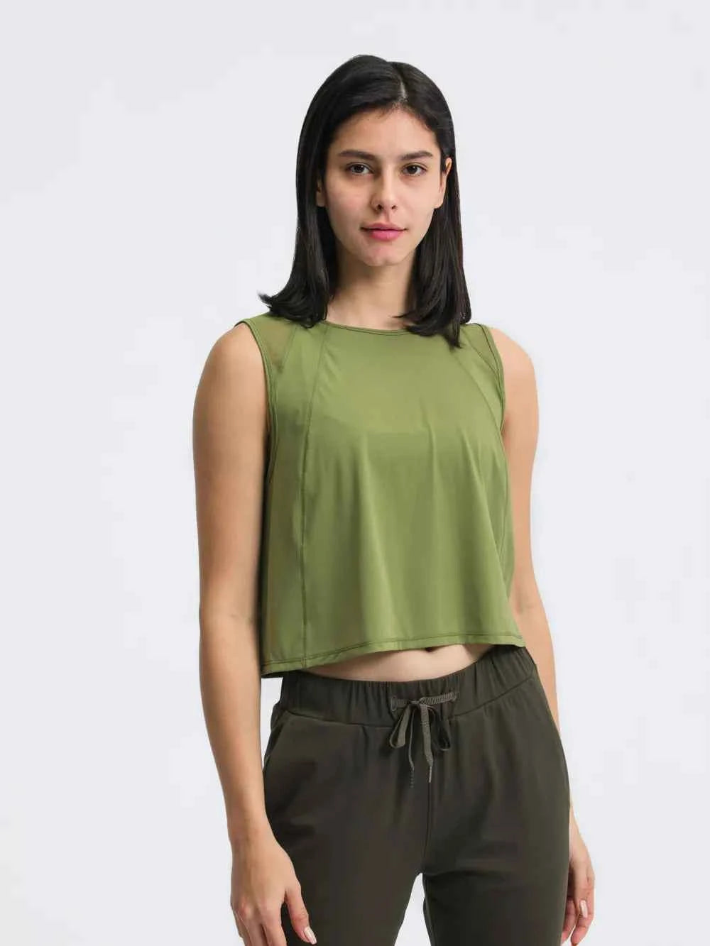 Round Neck Cropped Active Tank for Ultimate Comfort — view 19