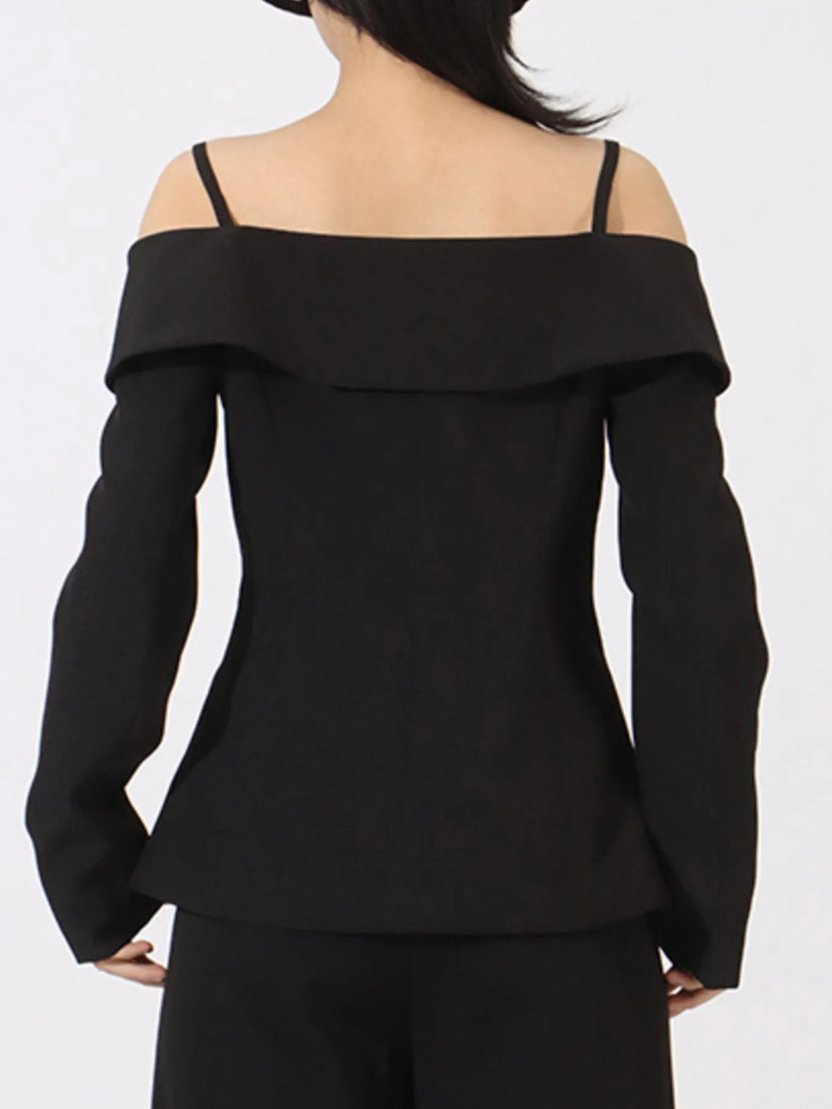 Ruffled Cold Shoulder Long Sleeve Outerwear — view 9
