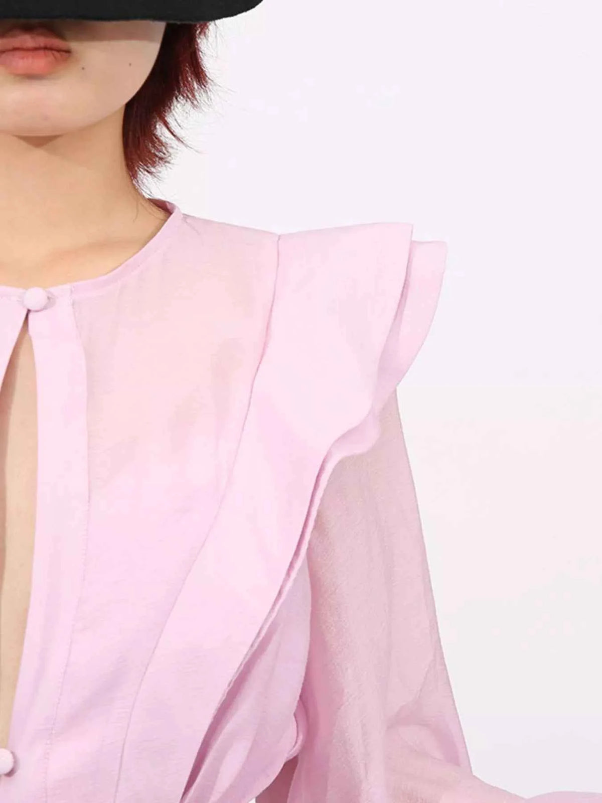 Ruffled Layered Long Sleeve Mini Dress — view 5