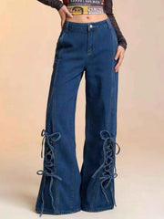 Lace-Up Wide Leg Jeans - Chic Comfort for Every Occasion — view 4