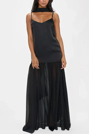 Adjustable Strap Maxi Cami Dress with Scarf — view 7