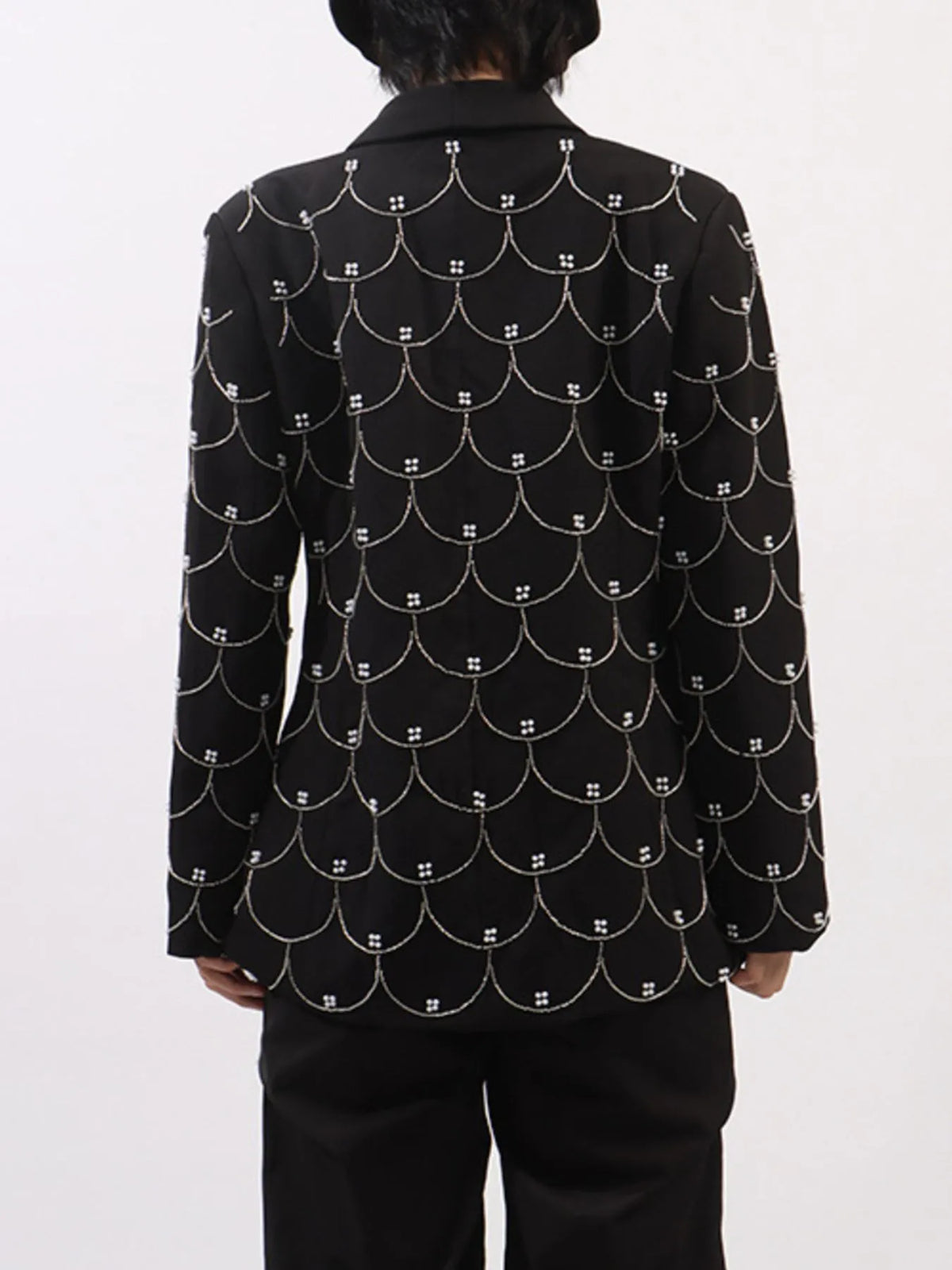 Pearl Detail Long Sleeve Blazer — view 7