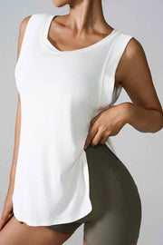 Slit Round Neck Active Tank - Ultimate Comfort & Style — view 1