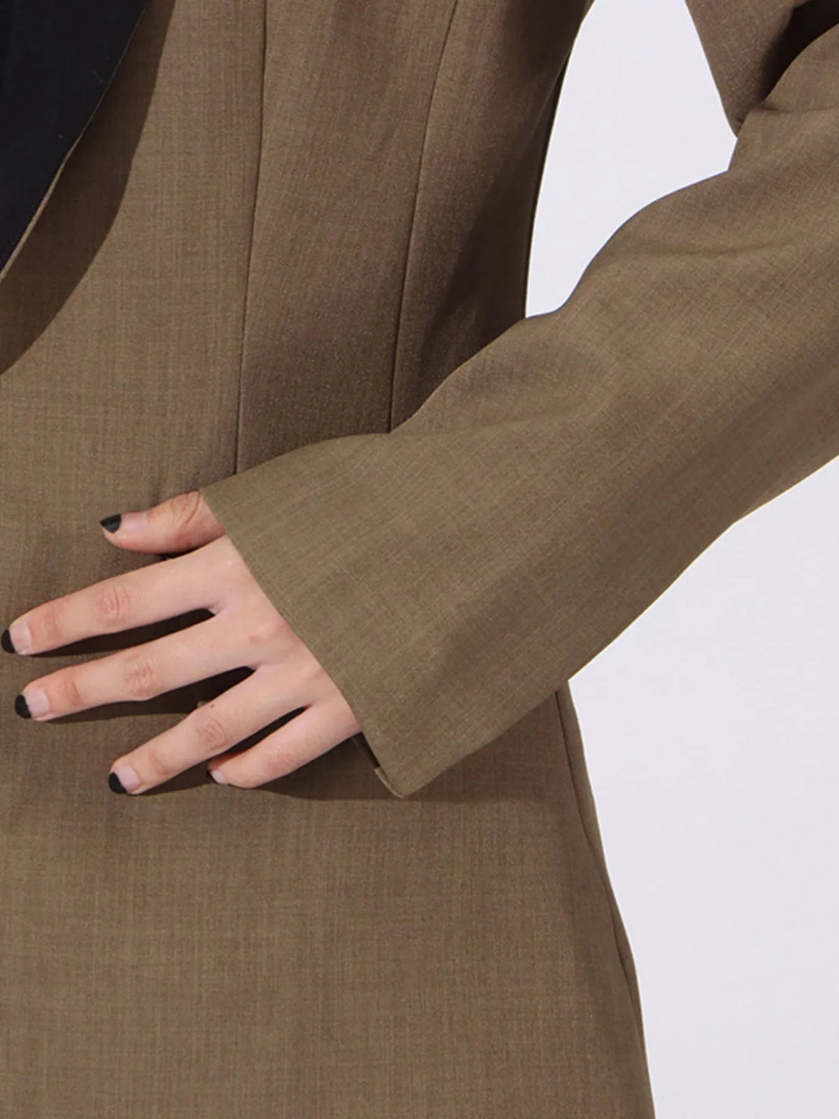 Contrast Lapel Collar Long Sleeve Blazer — view 9