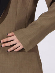 Contrast Lapel Collar Long Sleeve Blazer — view 9