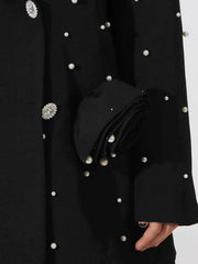 Pearl Embellished Double-Breasted Blazer — view 4