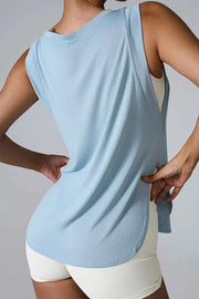 Slit Round Neck Active Tank - Ultimate Comfort & Style — view 12