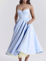 Sweetheart Neck A-Line Midi Dress — view 9