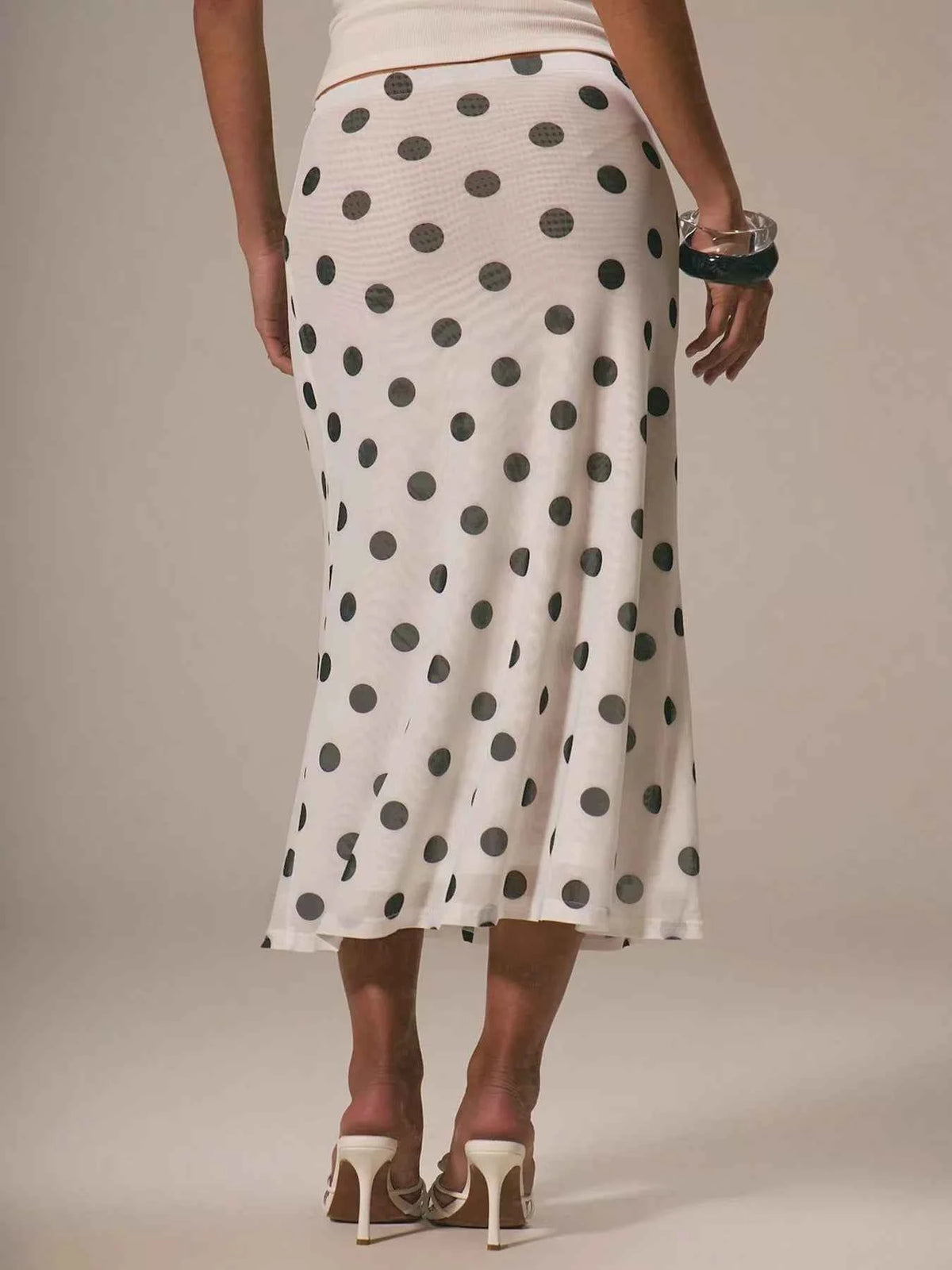 Chic & Versatile Polka Dot Midi Skirt for Effortless Style
