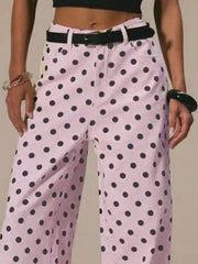 Polka Dot Wide Leg Jeans - A Stylish Twist on Classic Denim — view 8
