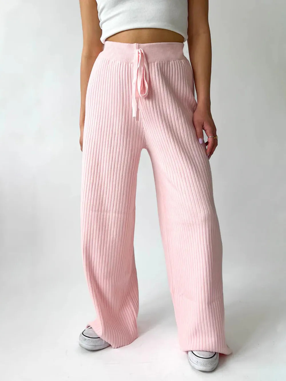 Ribbed Wide Leg Sweater Pants — view 10