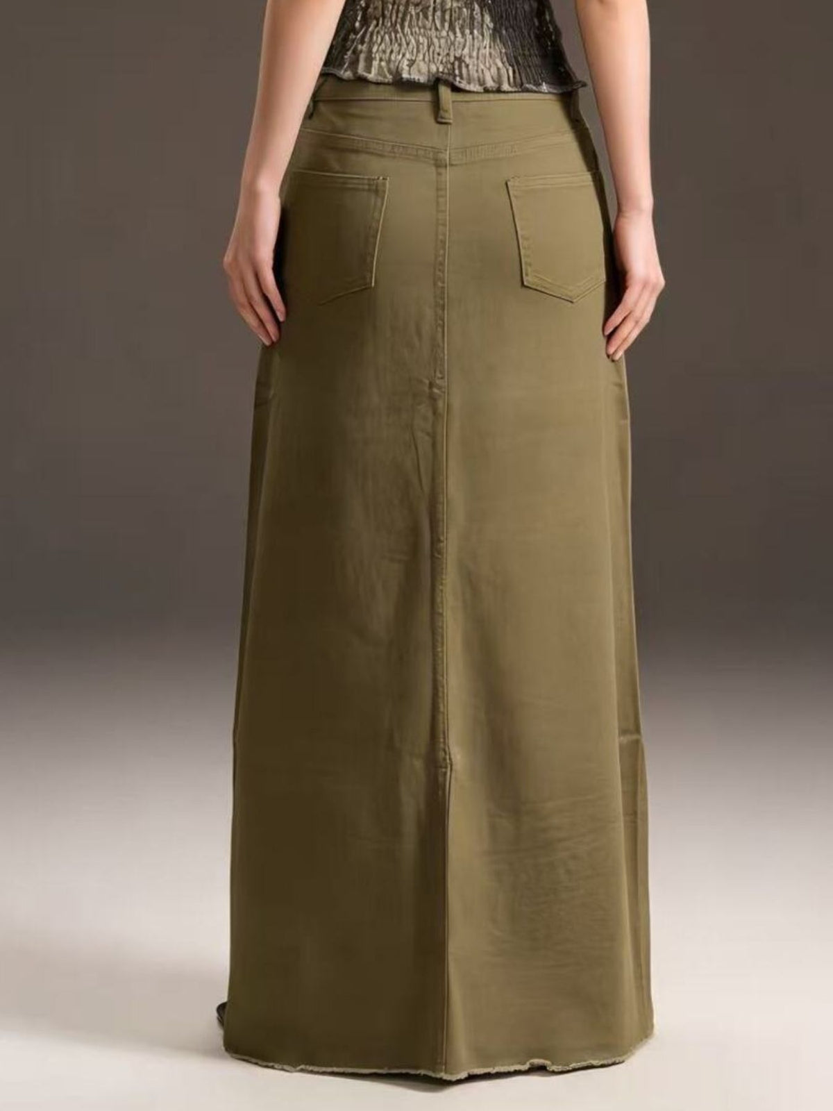 Raw Hem Maxi Denim Skirt - Effortless Style & Comfort — view 14