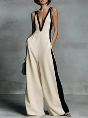 Deep V-Neck Wide-Leg Jumpsuit — view 8