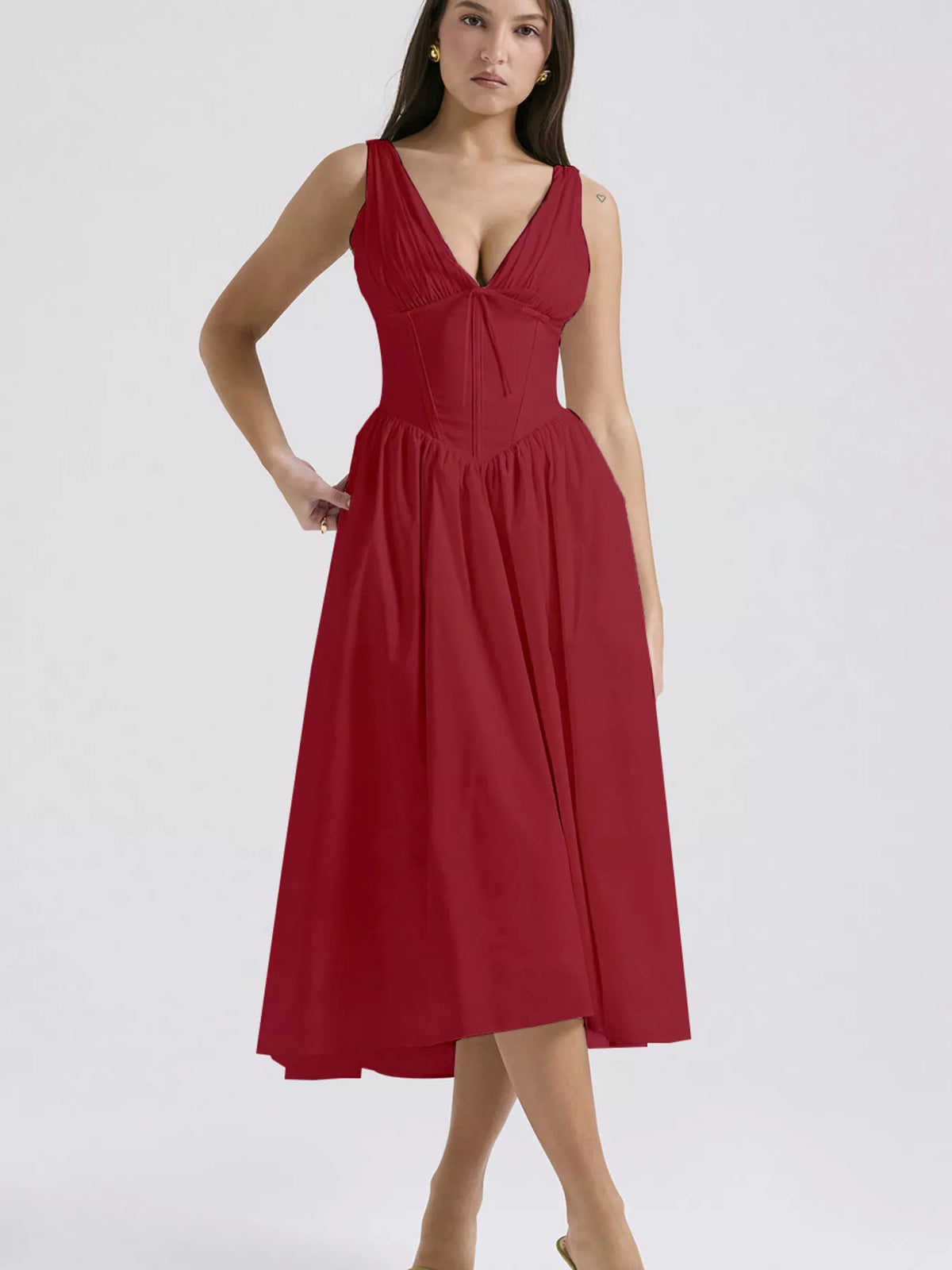 V-Neck Sleeveless Midi Dress — view 13