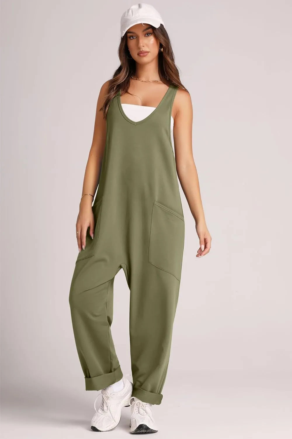 Lovelet V-Neck Wide Strap Overalls — view 6