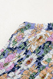 Floral Print Smocked High Waist Square Neck Jumpsuit — view 10
