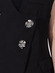 Stylish Flower Sleeveless Vest and Skirt Set for Effortless Elegance — view 8