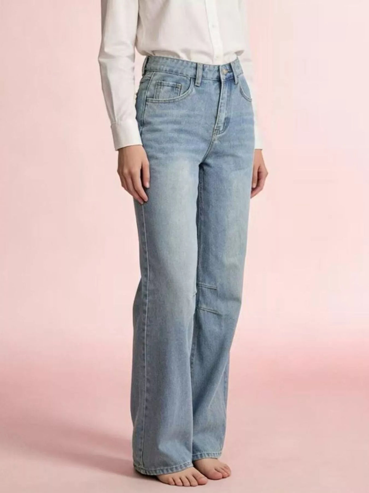 Wide Leg Wash Jeans - Effortless Style and Comfort — view 8
