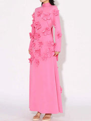 Floral Applique Long Sleeve Maxi Dress — view 3
