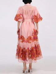 Button Front Puff Sleeve Dress — view 7