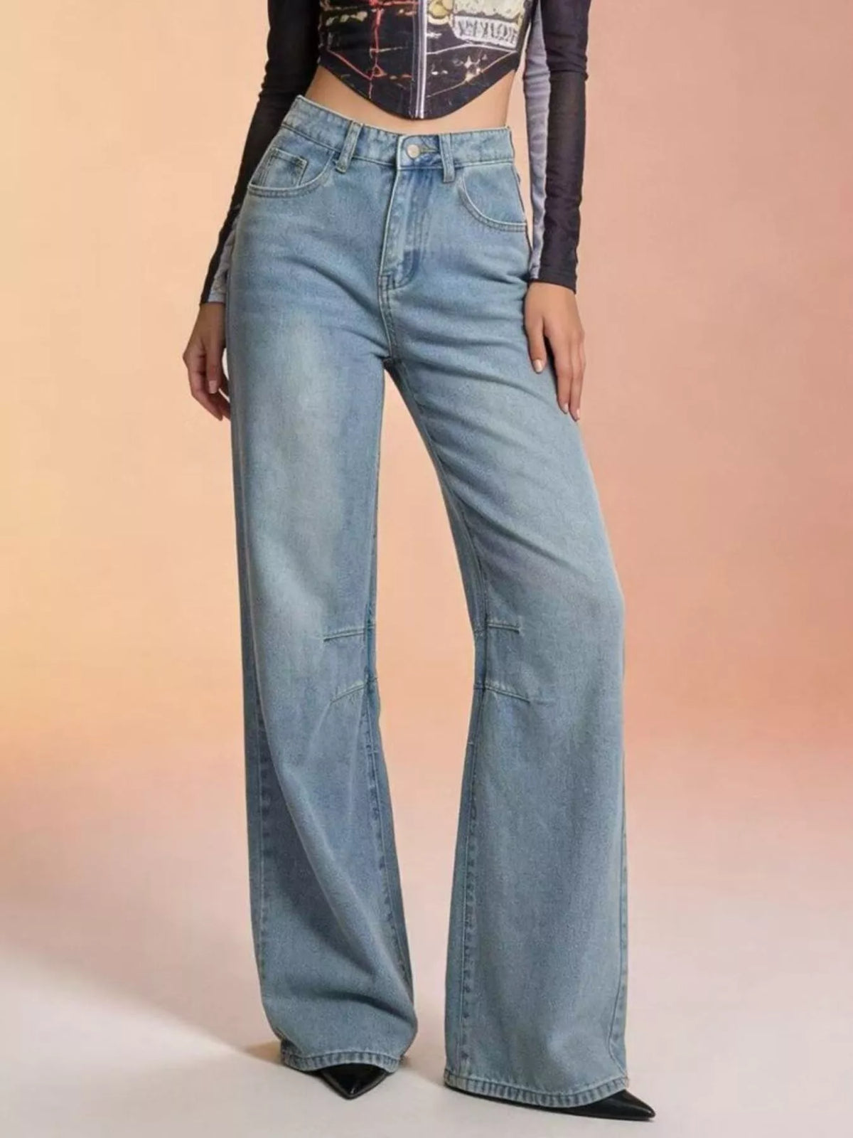 Wide Leg Wash Jeans - Effortless Style and Comfort — view 5