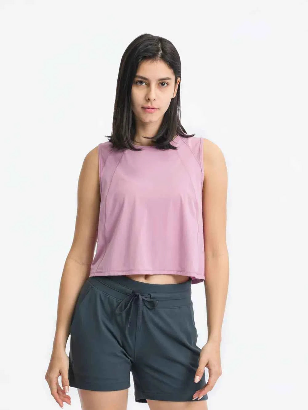 Round Neck Cropped Active Tank for Ultimate Comfort — view 6