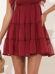 Ruffled Square Neck Tiered Dress — view 12