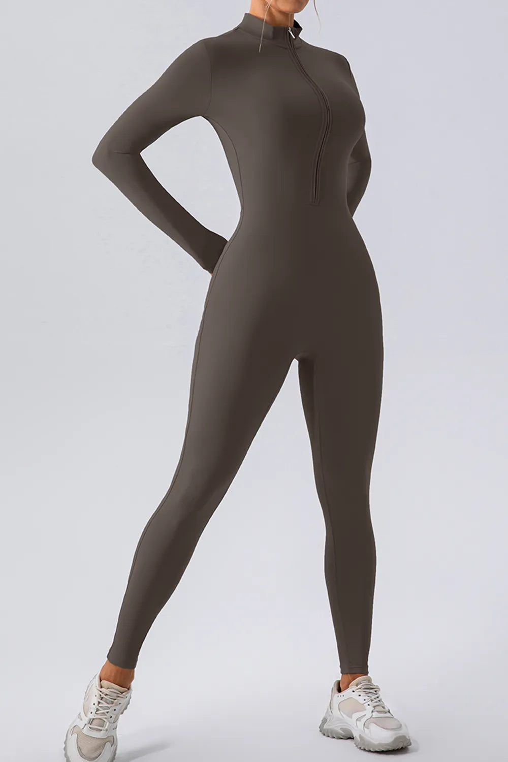 Half Zip Mock Neck Active Jumpsuit — view 9