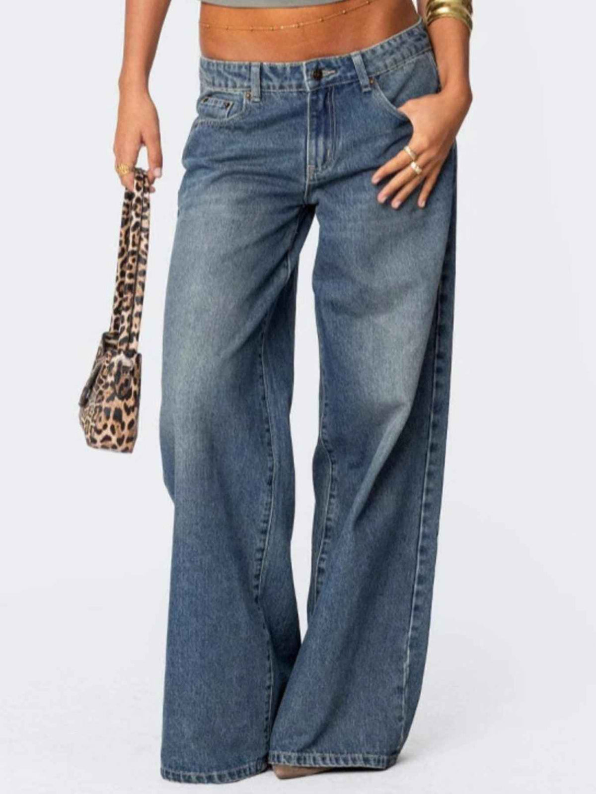 Vintage Wash Wide Leg Jeans - Timeless Style & Comfort — view 4