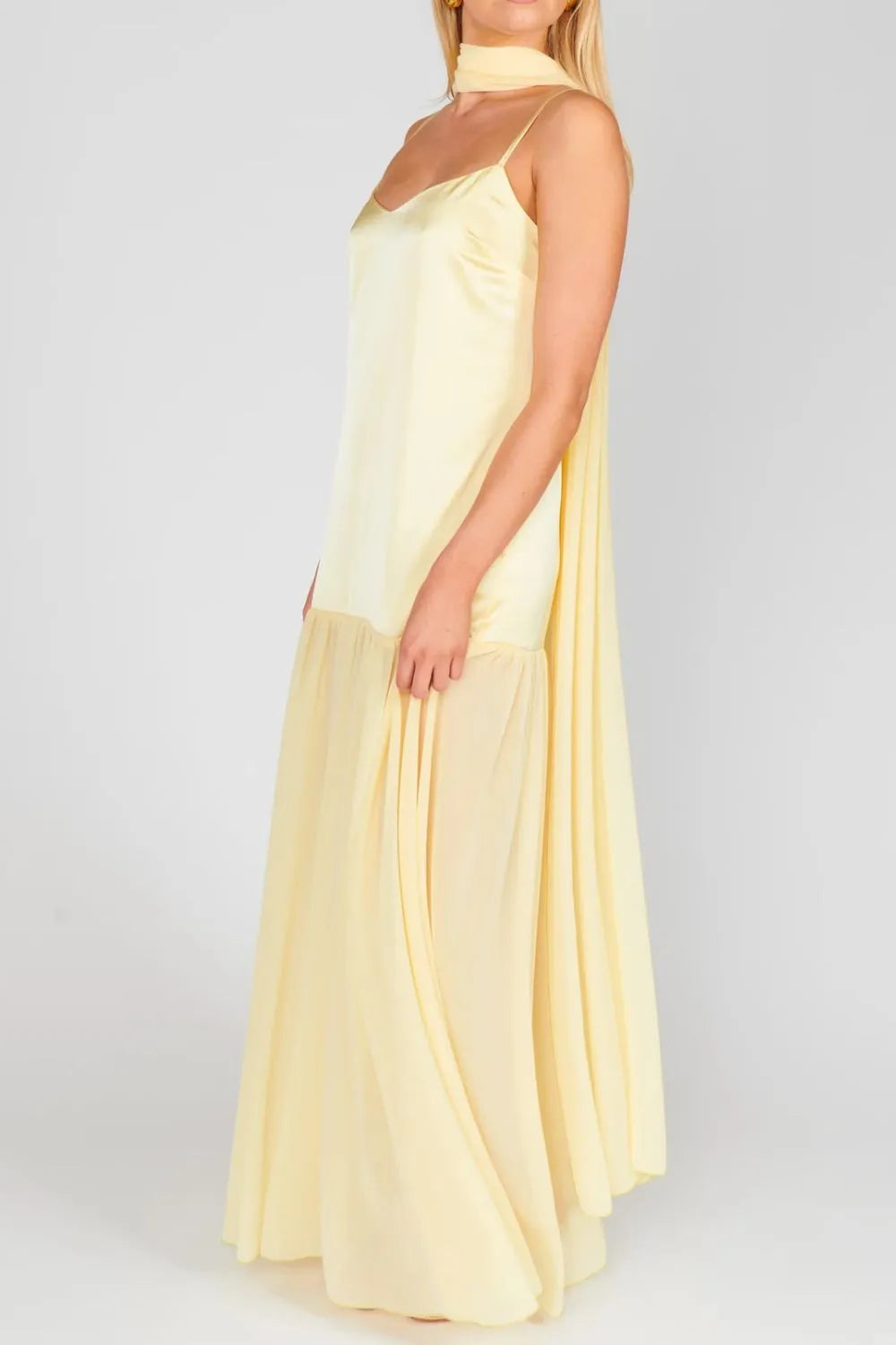 Adjustable Strap Maxi Cami Dress with Scarf — view 18