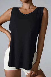 Slit Round Neck Active Tank - Ultimate Comfort & Style — view 5