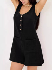 Casual Button-Down Sleeveless Romper — view 16