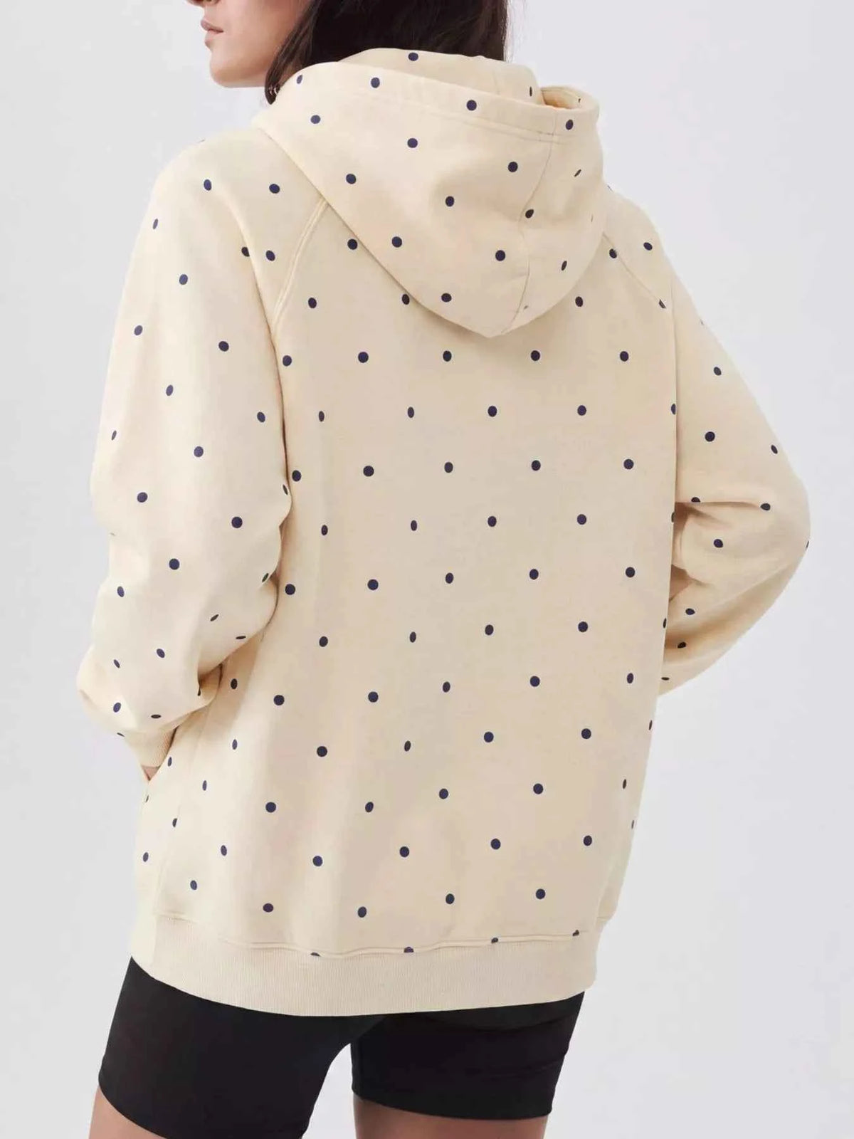 Polka Dot Raglan Sleeve Hoodie — view 2