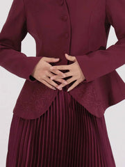 Button Up Long Sleeve Top and Pleated Skirt Set — view 3