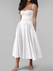 Sweetheart Neck Spaghetti Strap Midi Dress — view 22