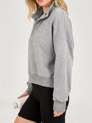 Half Snap Dropped Shoulder Sweatshirt — view 8