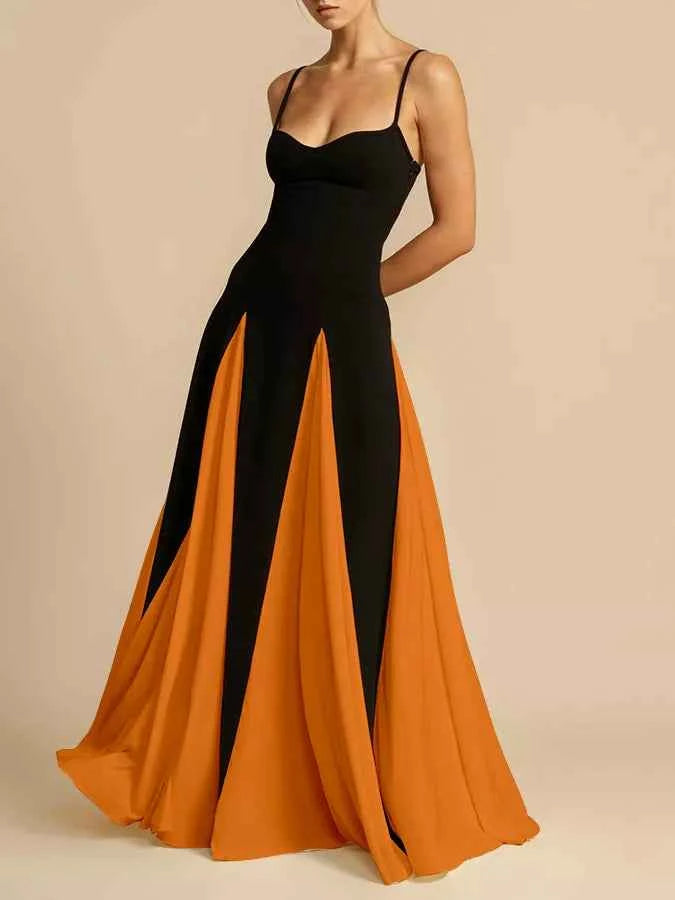Two-Tone Flowing Maxi Dress — view 4
