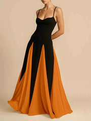 Two-Tone Flowing Maxi Dress — view 4
