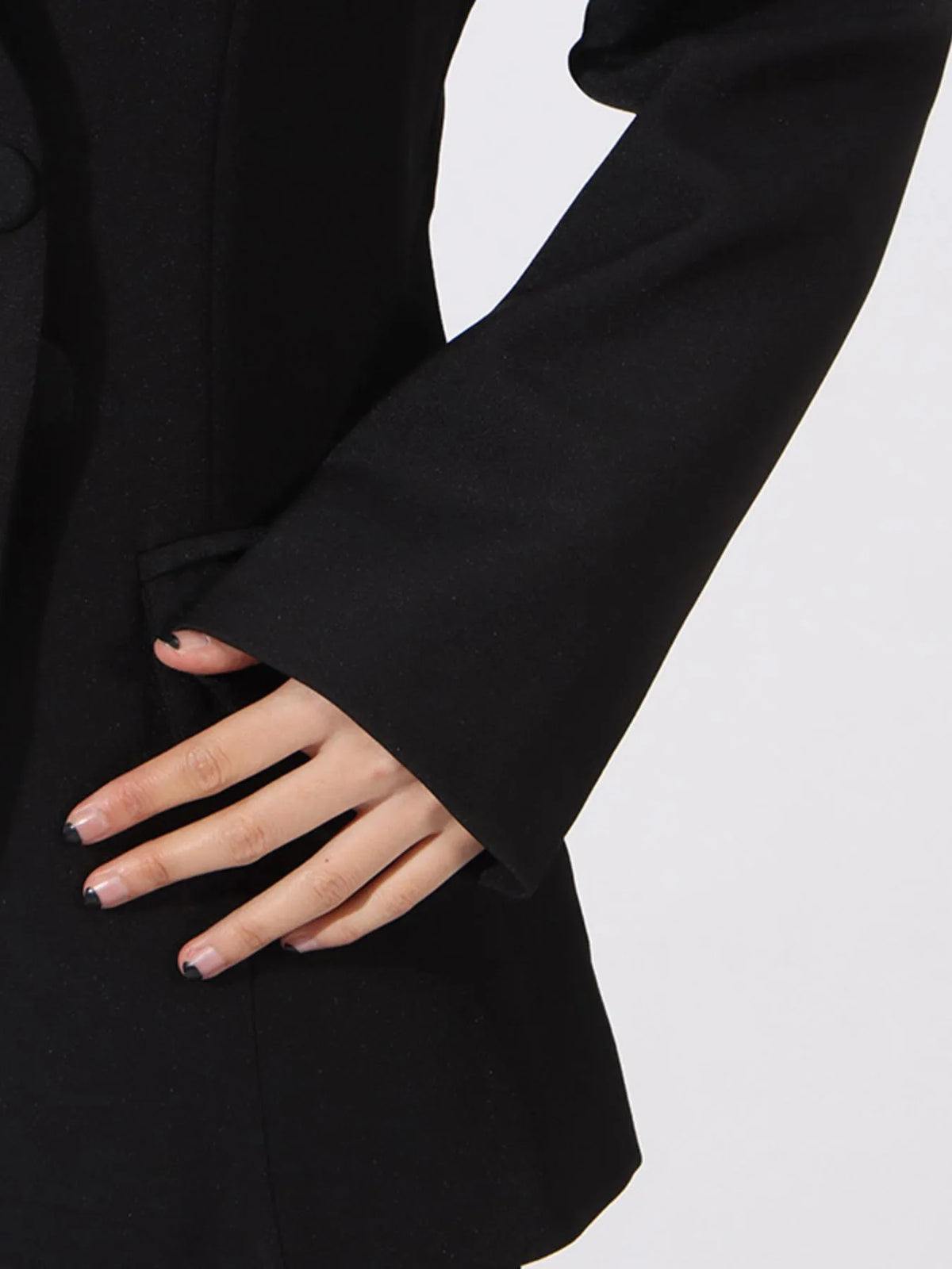 Flower Button Front Long Sleeve Blazer — view 7