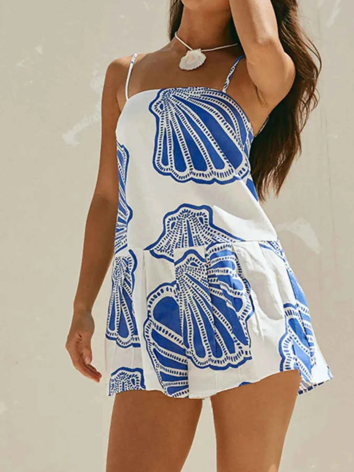 Shell Print Sleeveless Summer Mini Dress — view 2
