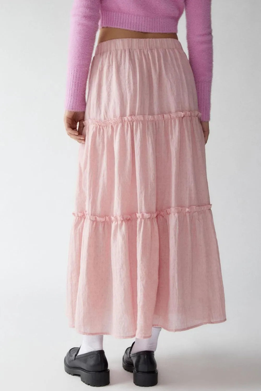 Chic Frill Elastic Waist Skirt for Effortless Style — view 15