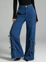Lace-Up Wide Leg Jeans - Chic Comfort for Every Occasion — view 7