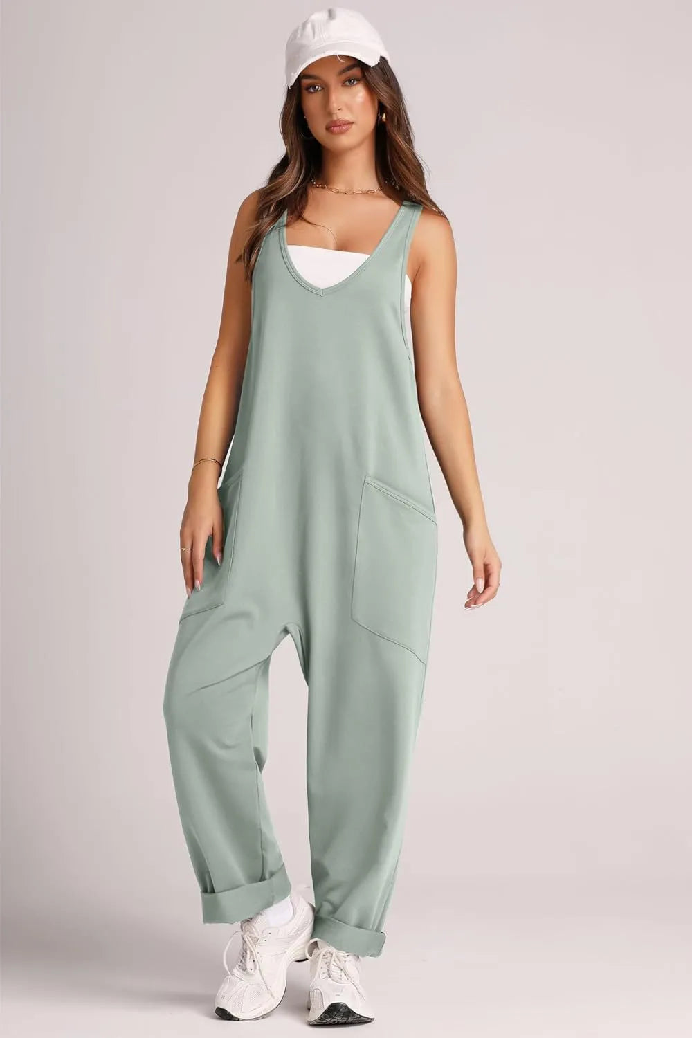 Lovelet V-Neck Wide Strap Overalls — view 8